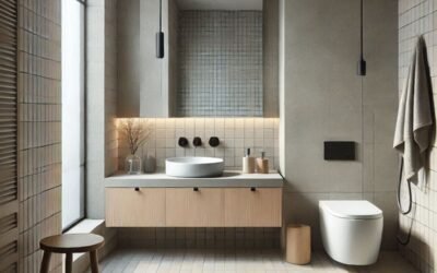 Toques naturales: Un baño minimalista con madera