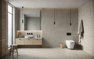 Toques naturales: Un baño minimalista con madera