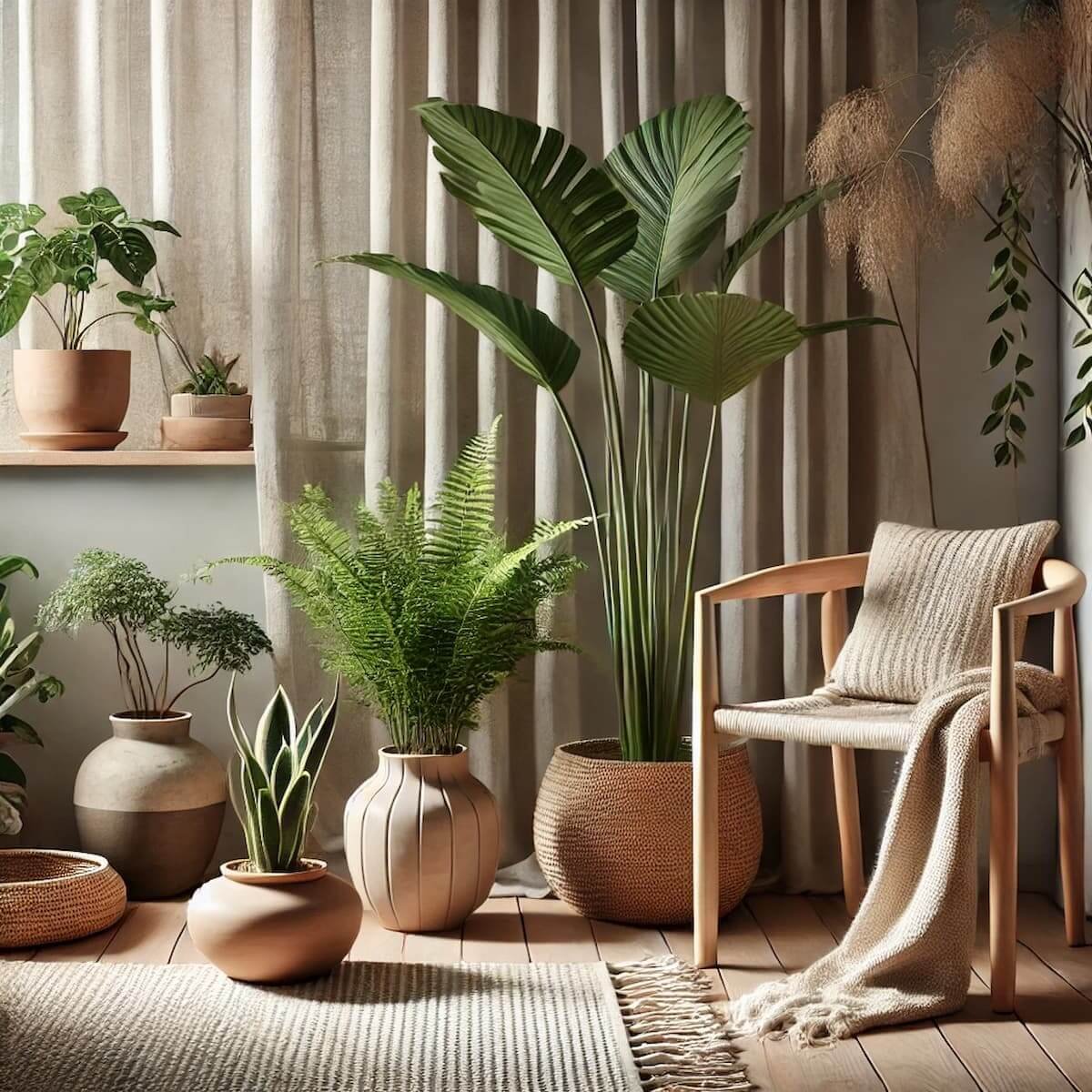 Diseño biofílico aplicado en espacios interiores con estilo escandinavo japonés