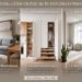 Infografía fotorrealista sobre optimización de espacios pequeños (micro-living) dividida en tres secciones: mobiliario multifuncional con sofá y cama abatible, almacenamiento oculto con armarios hasta el techo y despensa extraíble, y trucos visuales con un espejo gigante y tonos claros.